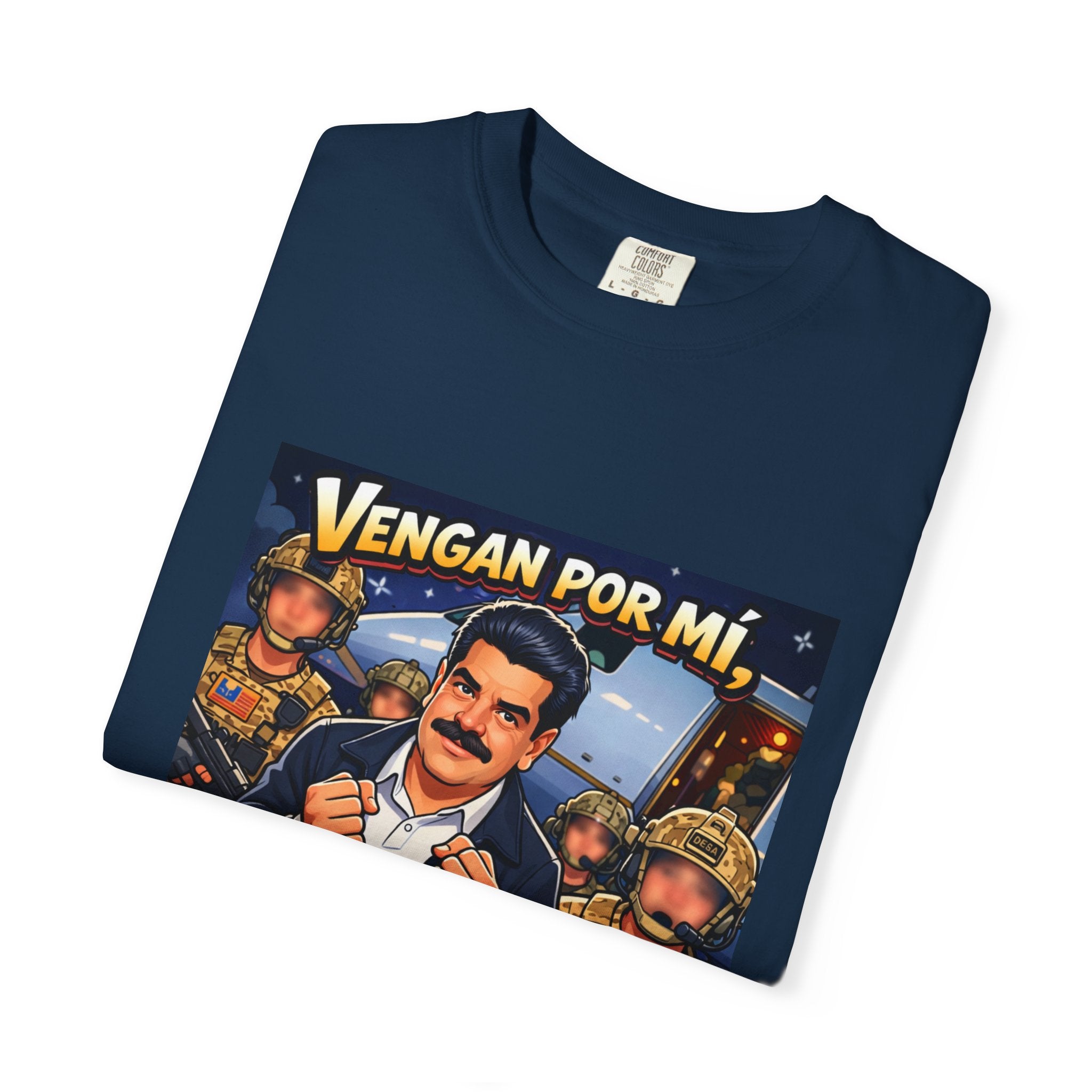 "Vengan Por Mí, Aquí Los Espero" Graphic Tee (Spanish Retro Military Poster Style)