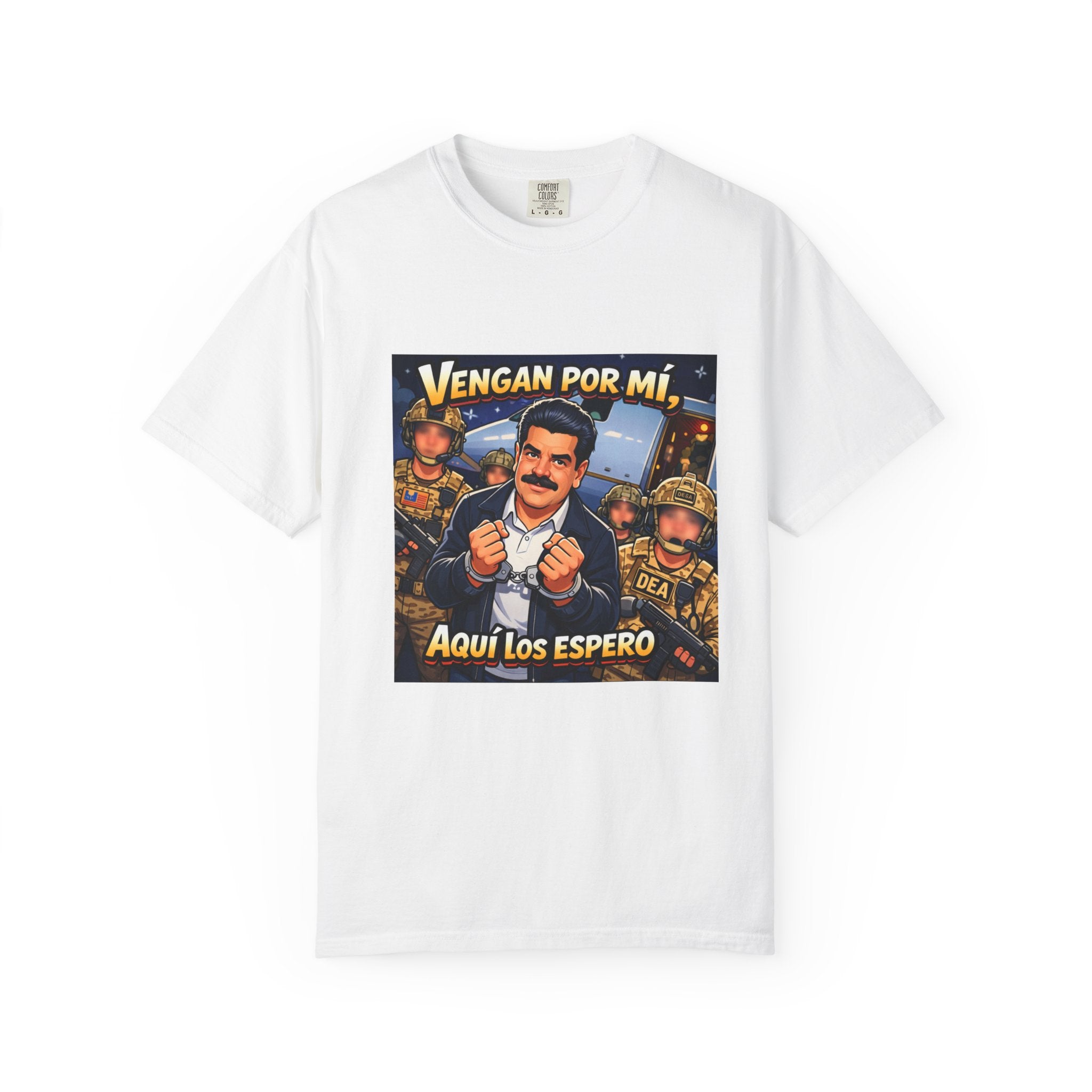 "Vengan Por Mí, Aquí Los Espero" Graphic Tee (Spanish Retro Military Poster Style)