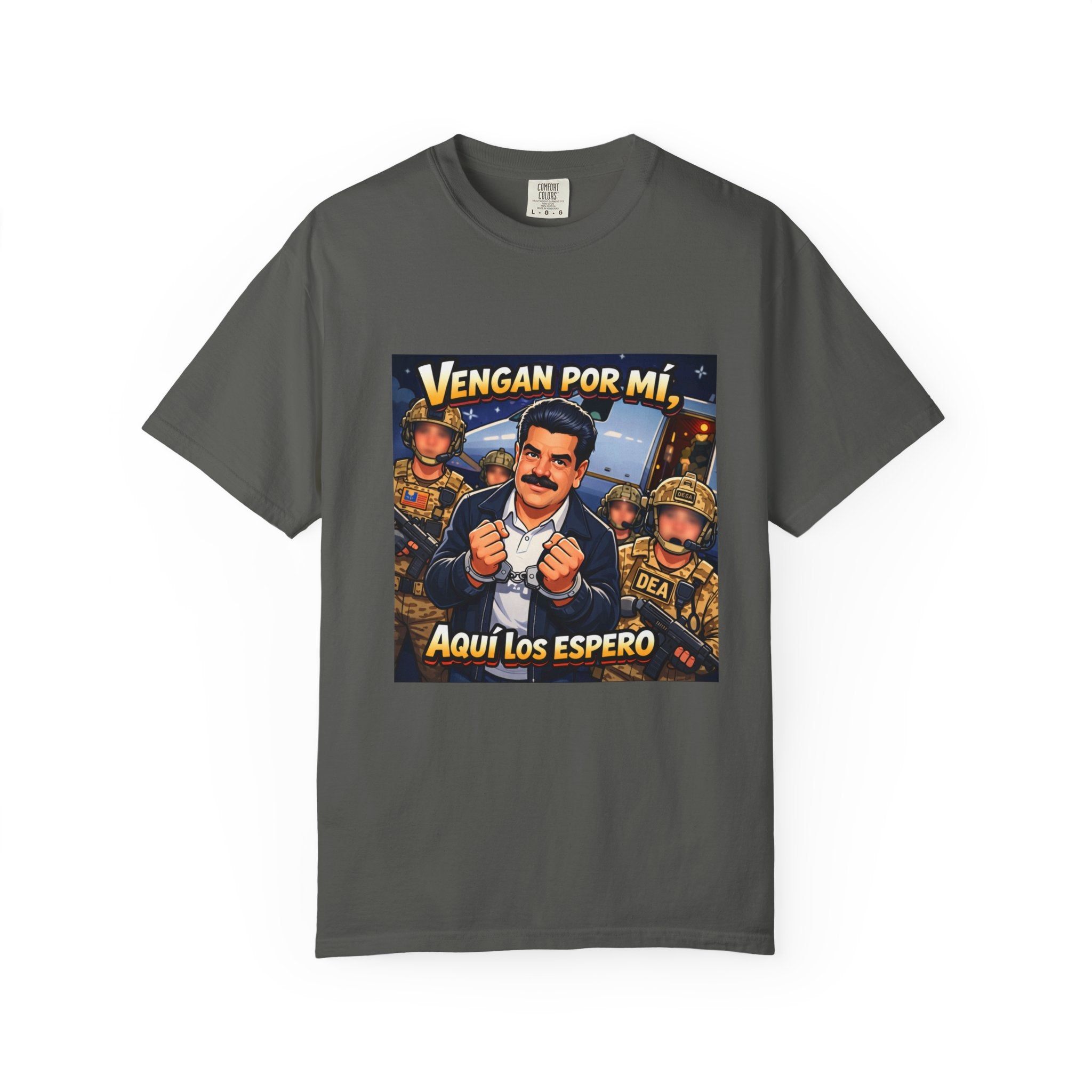 "Vengan Por Mí, Aquí Los Espero" Graphic Tee (Spanish Retro Military Poster Style)