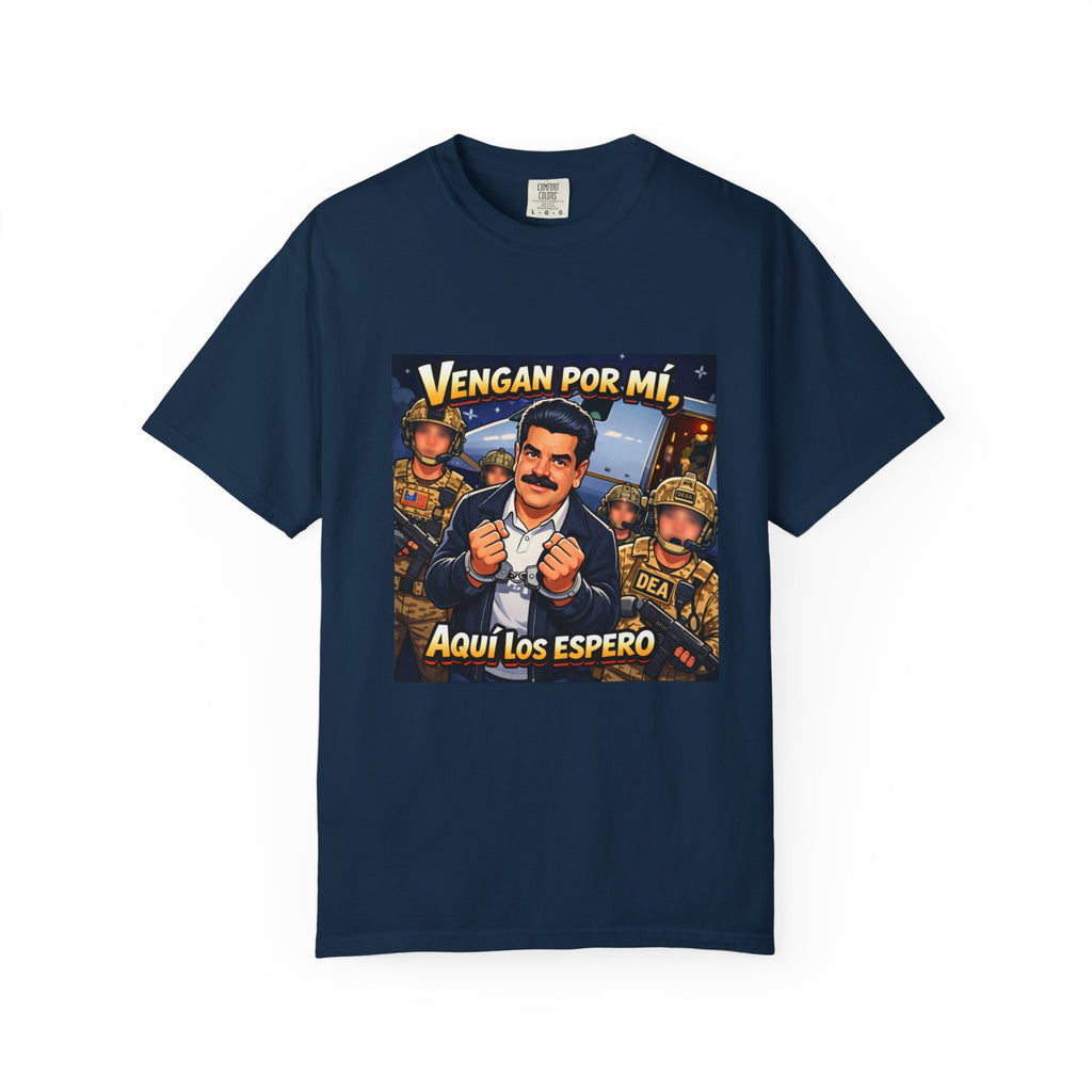 "Vengan Por Mí, Aquí Los Espero" Graphic Tee (Spanish Retro Military Poster Style)