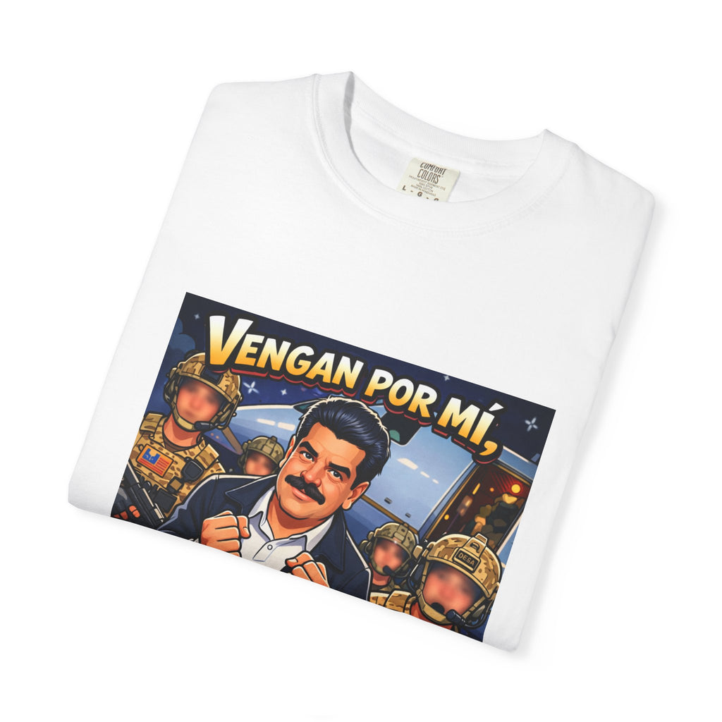 "Vengan Por Mí, Aquí Los Espero" Graphic Tee (Spanish Retro Military Poster Style)