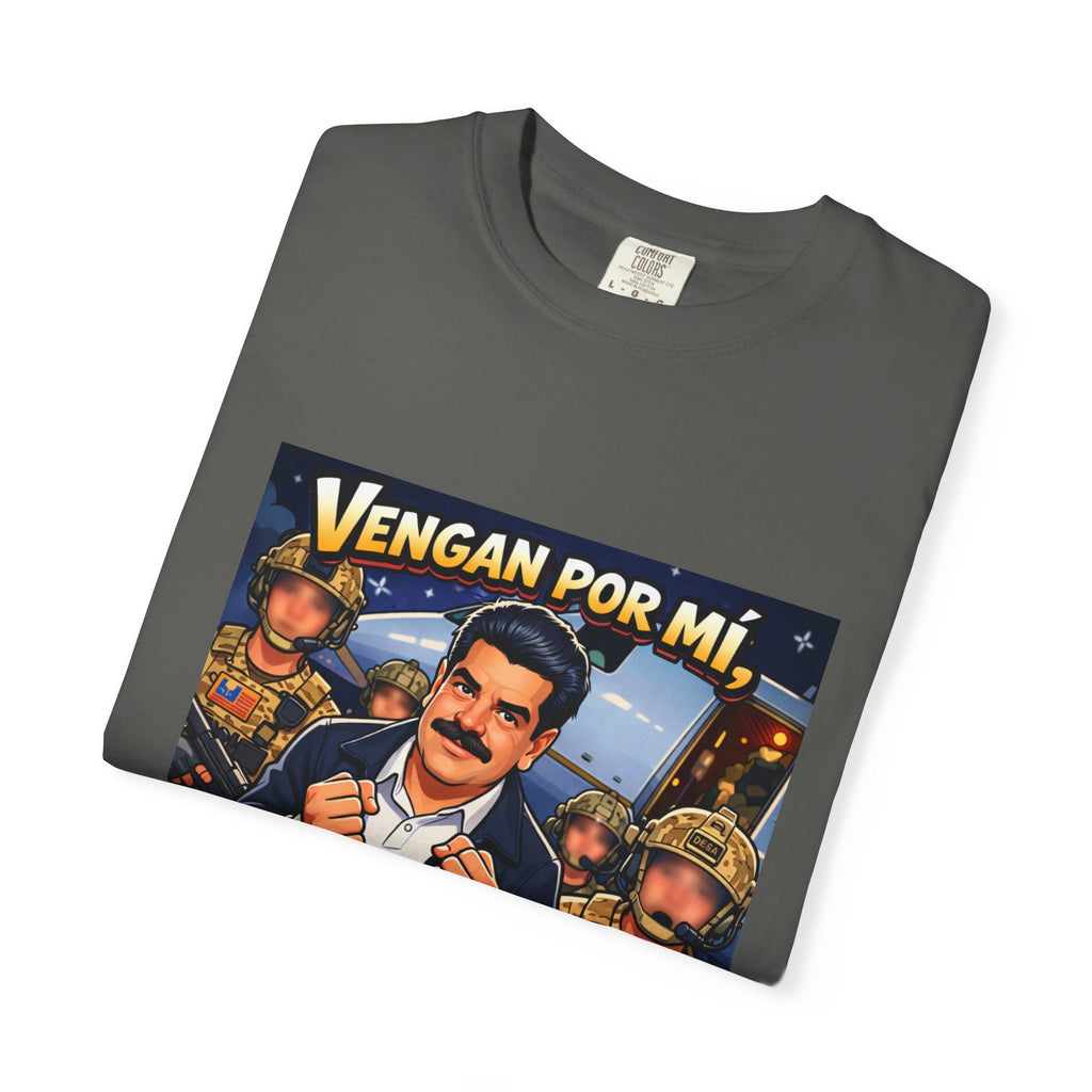 "Vengan Por Mí, Aquí Los Espero" Graphic Tee (Spanish Retro Military Poster Style)